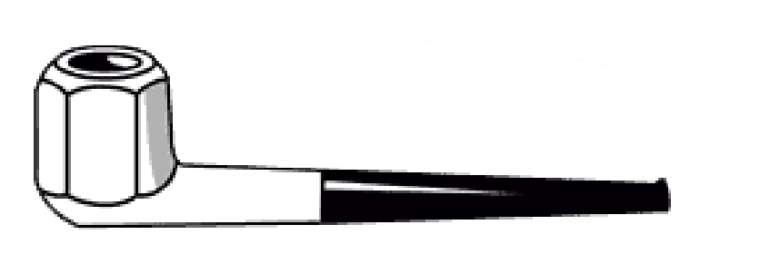 Illustration einer Tabakpfeife in der Form Panel Apple
