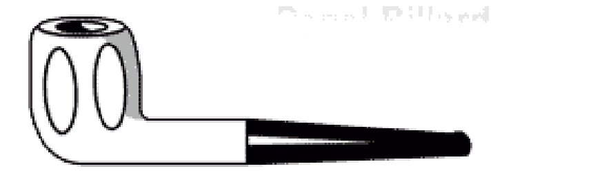 Illustration einer Tabakpfeife in der Form Panel Billiard