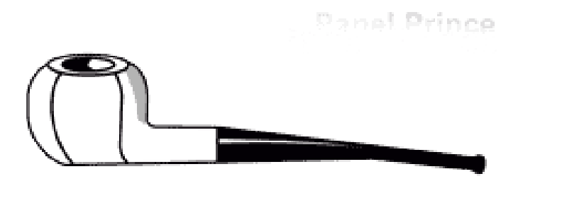 Illustration einer Tabakpfeife in der Form Panel Prince