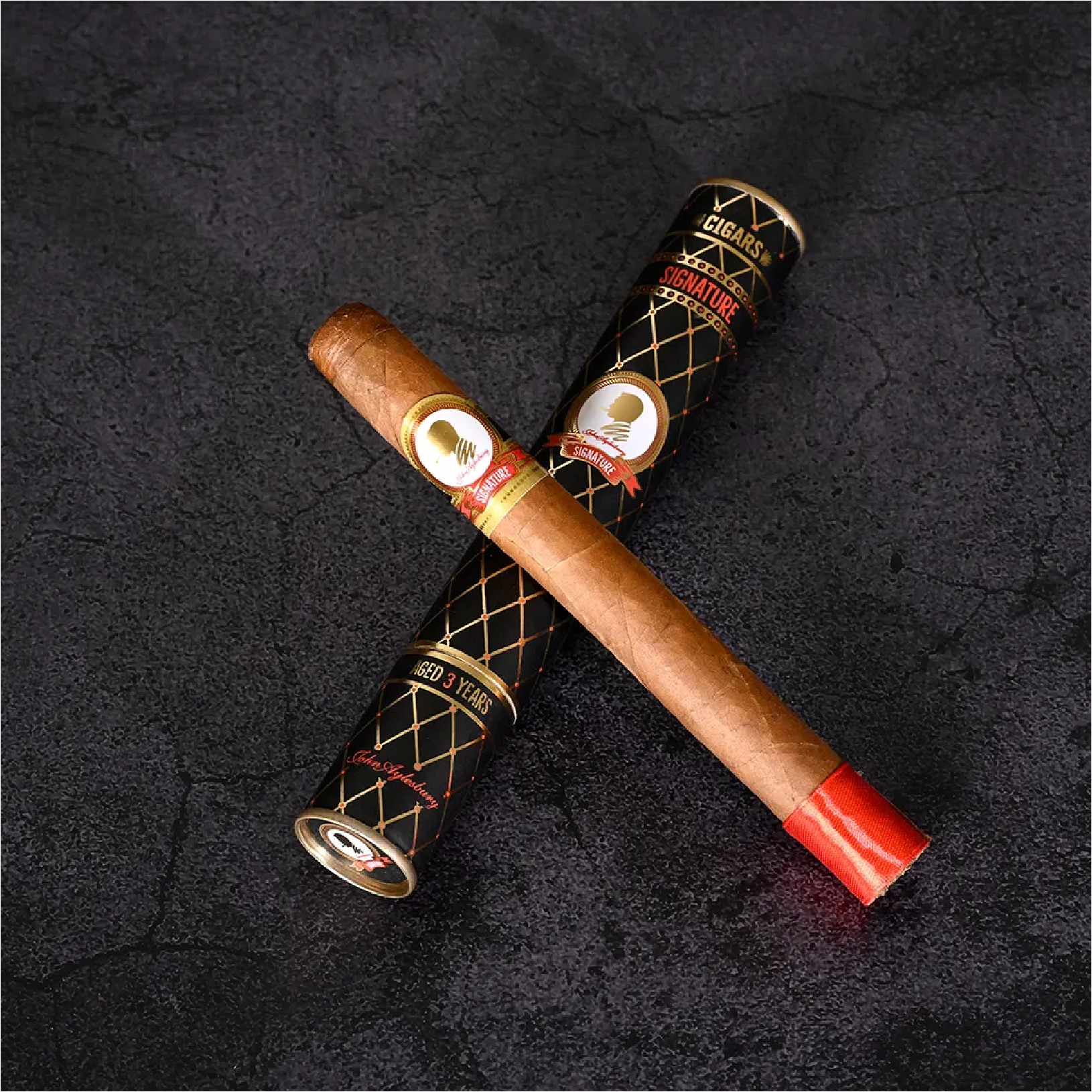 John Aylesbury Signature Churchill-Zigarre mit schwarzer Einzelröhre