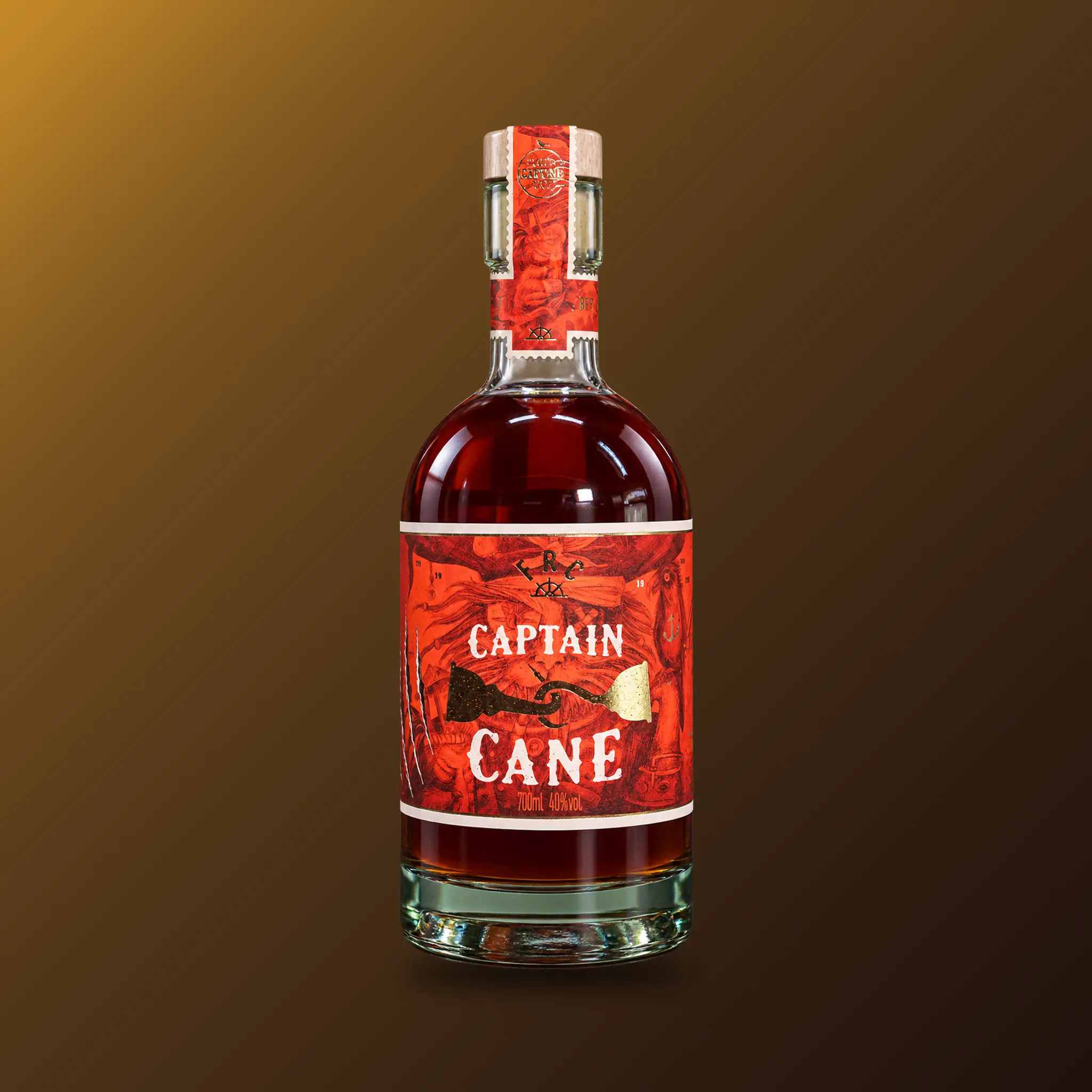 Captain Cane Spirituose in roter Flasche
