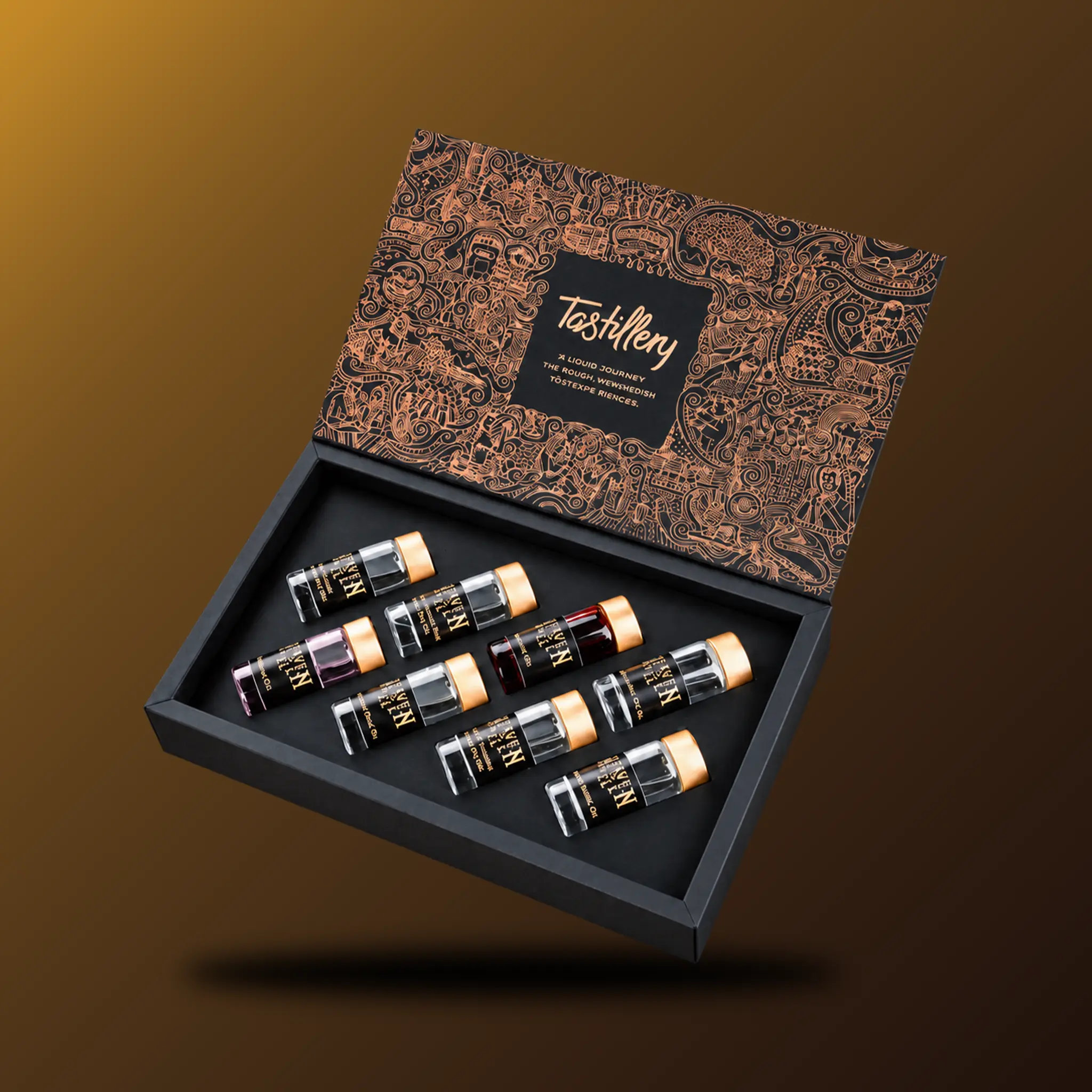 Heaven & Hell Premium Gin Tasting Box mit acht Probierfläschchen